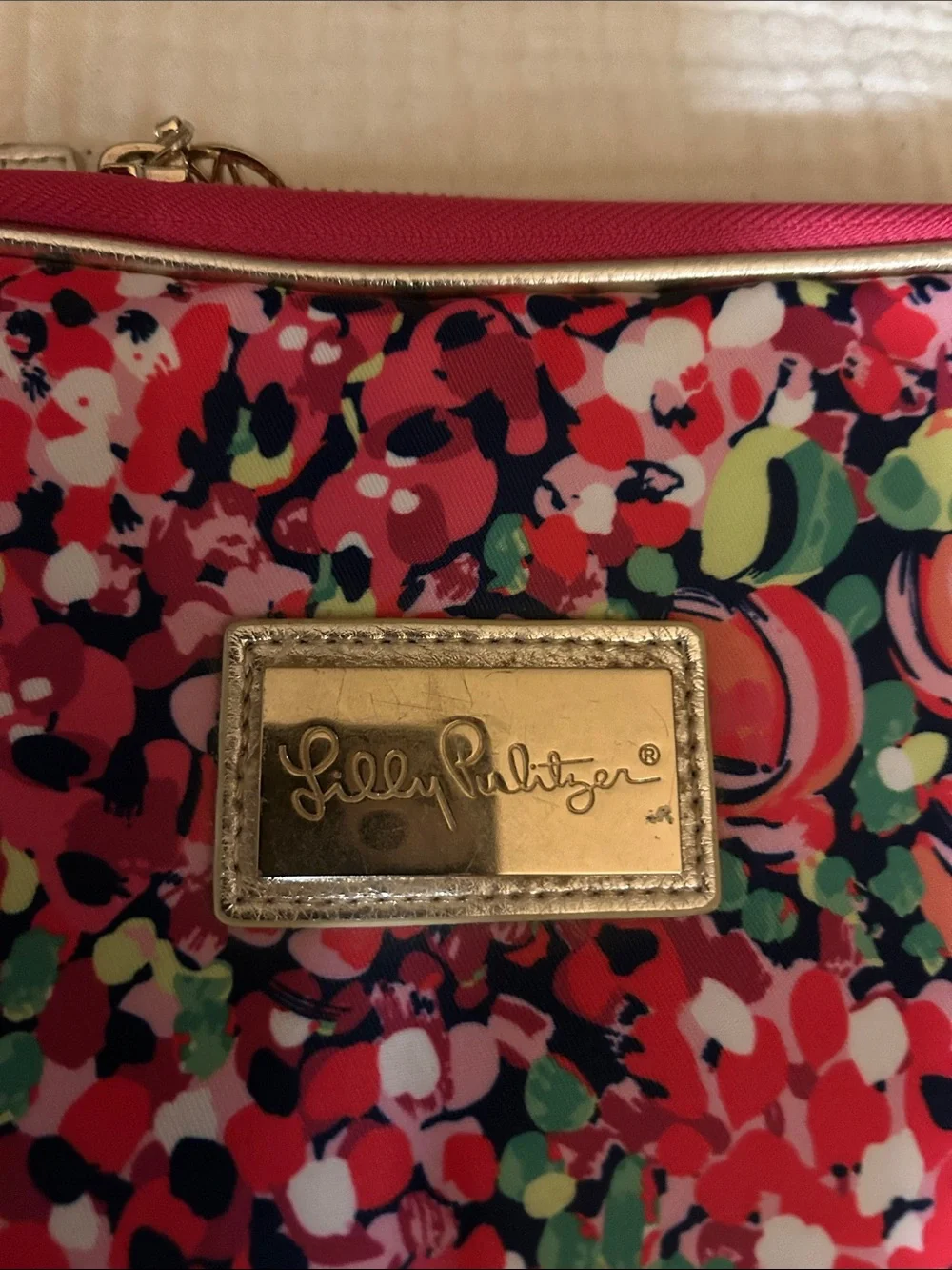 Lilly Pulitzer Floral Print Laptop Sleeve in Coral, Pink & Green
